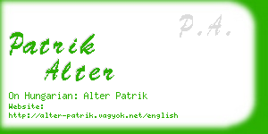 patrik alter business card